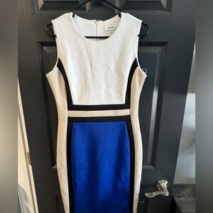 Calvin Klein Colorblock Midi Dress Size 8
